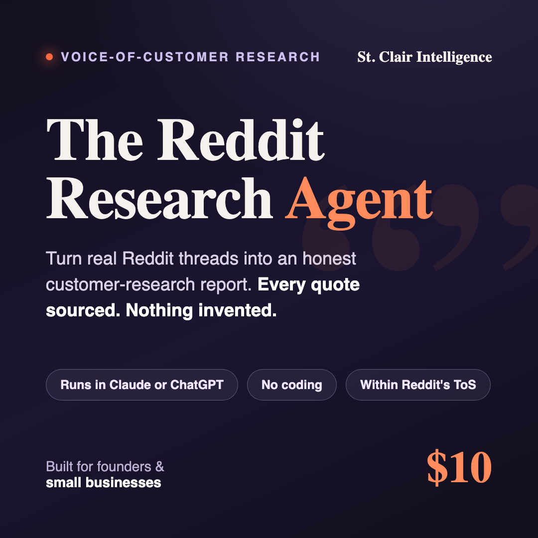 The Reddit Research Agent by St. Clair Intelligence